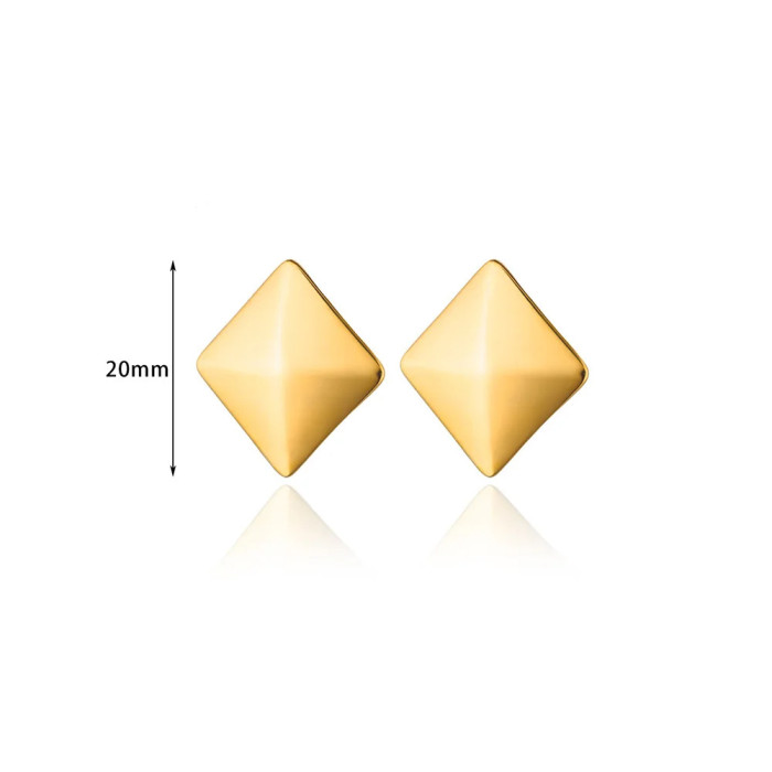 New Style 18K Rotating Pattern Threaded Earrings Ins Trendy Fashion Earrings High-end Geometric Stud Earrings Gold
