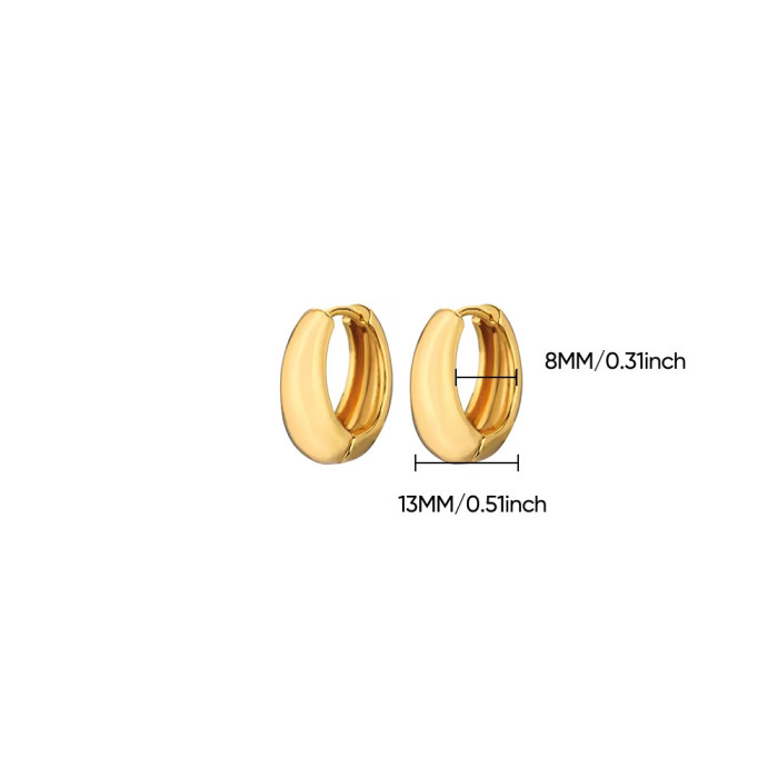 Amazon New Simple Earrings INS Minimalist Round Wide Ear Cuffs Hoops European and American Geometric Earrings