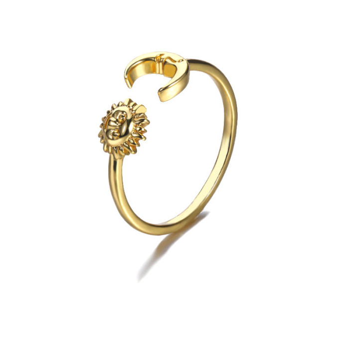 Amazon New Combination Ring Star Moon Heart Tail Cuban Chain Men and Women Couple Ring Combination In Stock