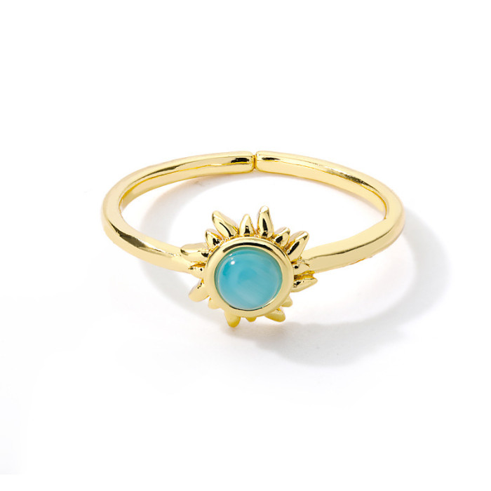 Amazon New Sun Cat's Eye Stone Ring for Women, Adjustable Open Ring, Sun Ring Manufacturer, One Piece Dropshipping