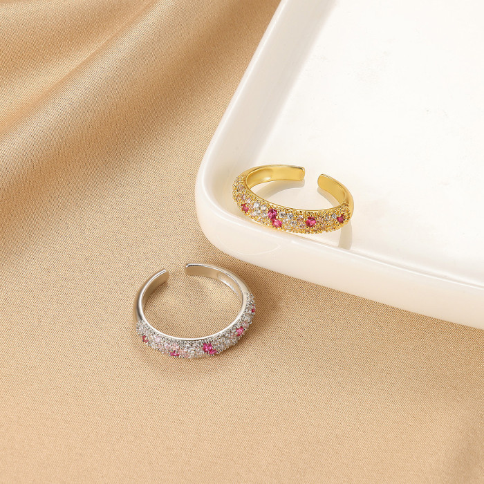 Amazon New Zircon Flower Ring Women's Geometric Open Ring Fashion Light Luxury Ring Manufacturer Wholesale