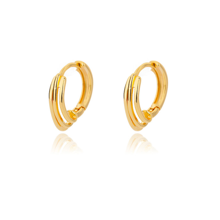 Ins Style Personality Geometric Heart-shaped Hoop Earrings for Women 18k Micro-inlaid Zircon Star Stud Earrings Ear Clips Manufacturer One-piece Dropshipping