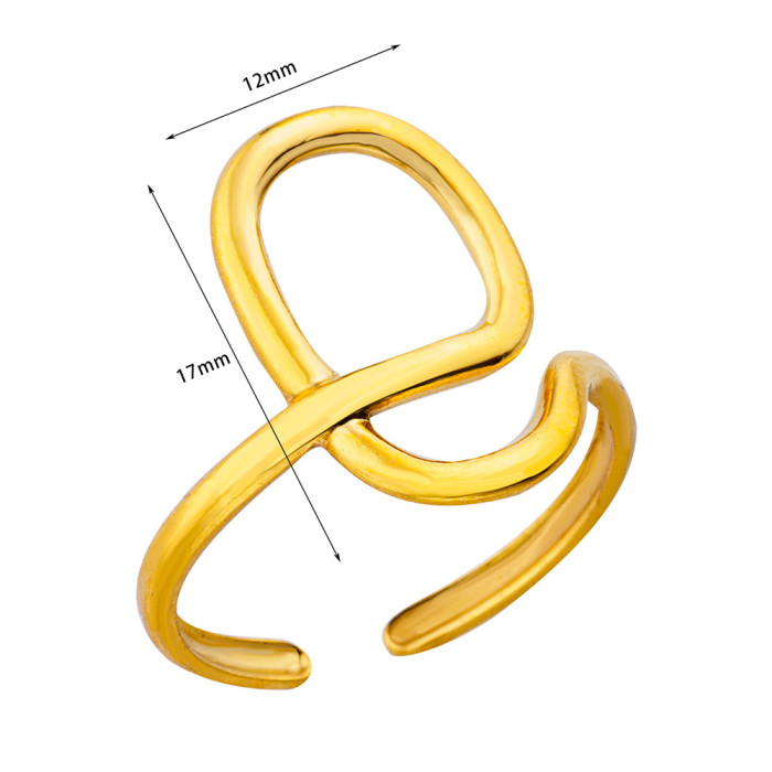 Korean Version Simple New Star Hollow Ring Geometric Hollow Niche Design Ring Female Temperament Open Ring Wholesale