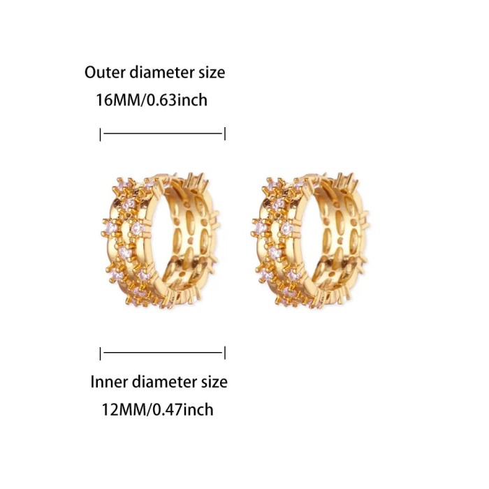European and American Hot-Selling New Zircon Hoop Earrings for Women Heart-Shaped Earrings Light Luxury Elegant Jewelry Manufacturer One Piece Wholesale