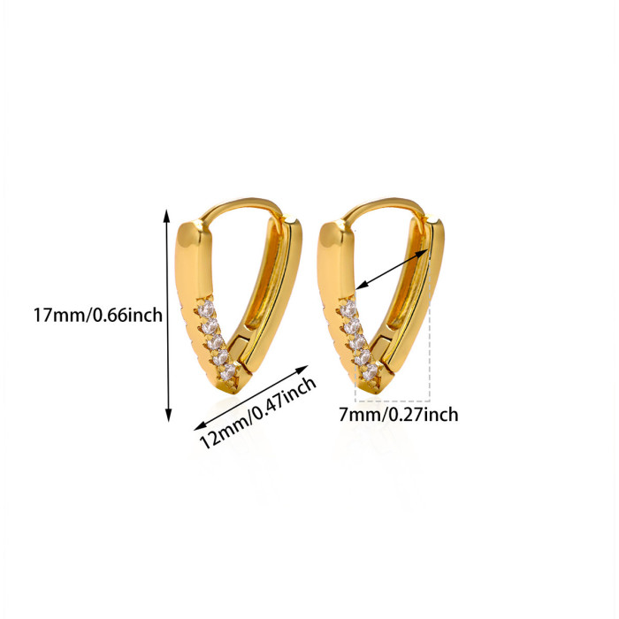 Minimalist New Style Copper Gold-Plated Four-Leaf Clover Earrings for Women High-End Fashion Heart Stud Earrings Wholesale
