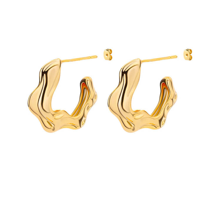 New European and American Style Earrings Polygonal Möbius Strip Earrings Five-Pointed Star Hollow Geometric Women's Earrings One Piece Dropshipping
