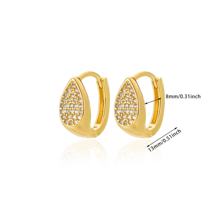 Cross-Border Fashion New Gold Multi-Style Design Jewelry Women's Zircon Earrings Jewelry Women's Zircon Hoop Earrings