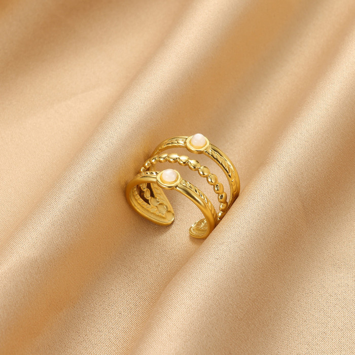 Amazon New Zircon Flower Ring Women's Geometric Open Ring Fashion Light Luxury Ring Manufacturer Wholesale