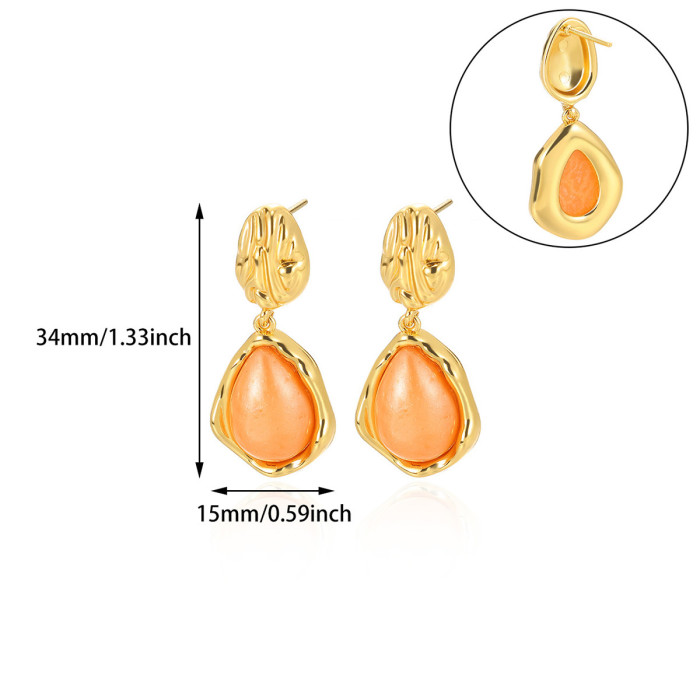 European and American New Style Titanium Steel Earrings for Women, Gold Color, Niche, Light Luxury, Fashionable, High-end Feel, Wholesale Earrings