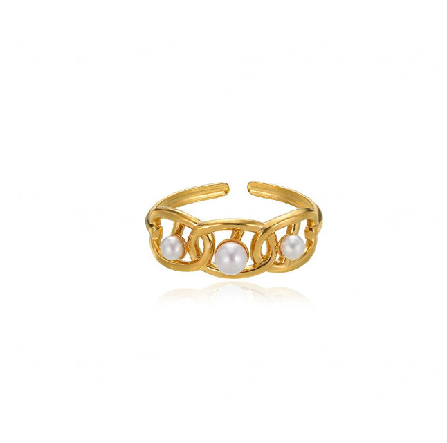 2025 New Cross-Border E-commerce Jewelry Personality Exaggerated Irregular Rings for Women Niche Pearl Flower Rings