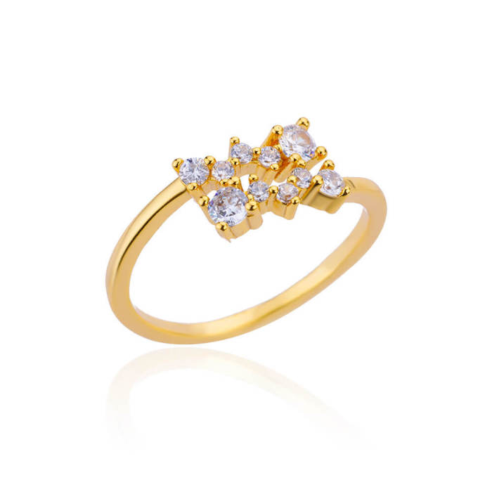 AliExpress New Simple Fashionable Elegant Ins Niche Design Colorful Zircon Ring Versatile Simple Jewelry