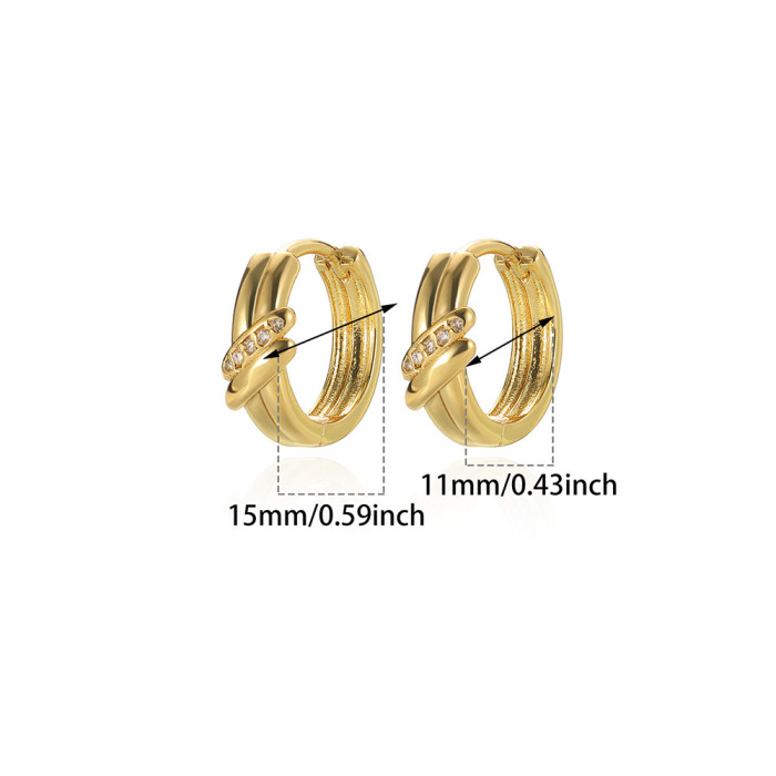 Ins Style New Fashion Heart-shaped Gold Plated Hoop Earrings for Women Small Geometric Hoop Earrings Dropshipping