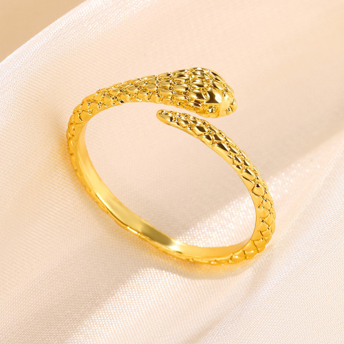 European and American Retro Snake Ring for Women, Adjustable Hip-Hop Snake-Shaped Index Finger Ring, New Cross-Border Snake-Shaped Zodiac Ring