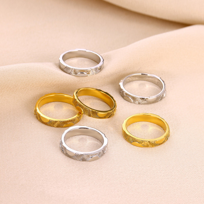 Cross-border New Simple Gold-plated Ring for Men and Women Couple Ring Sunlight Relief Ring Wholesale