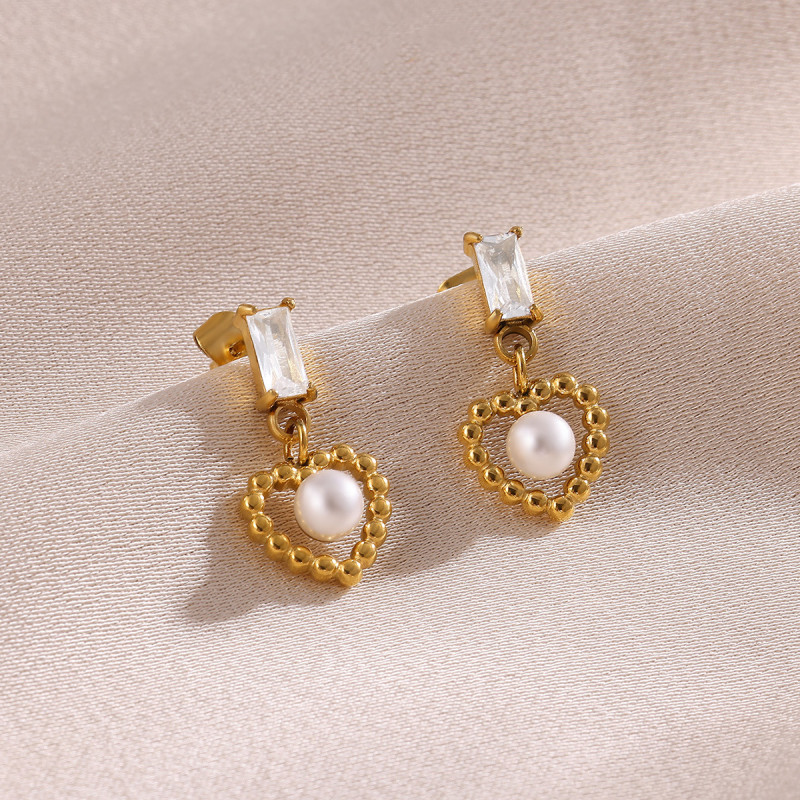 Unique Design High-End Heart-Shaped Earrings Fashionable Personality Temperament Pearl Light Luxury Earrings 2025 Pearl Drop Earrings