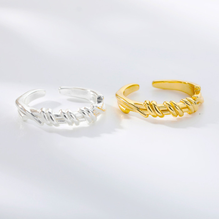Korean Version Ins Niche Design Style Double Layer Winding Ring Female European and American retro fashion Temperament Opening Adjustment Finger Ring