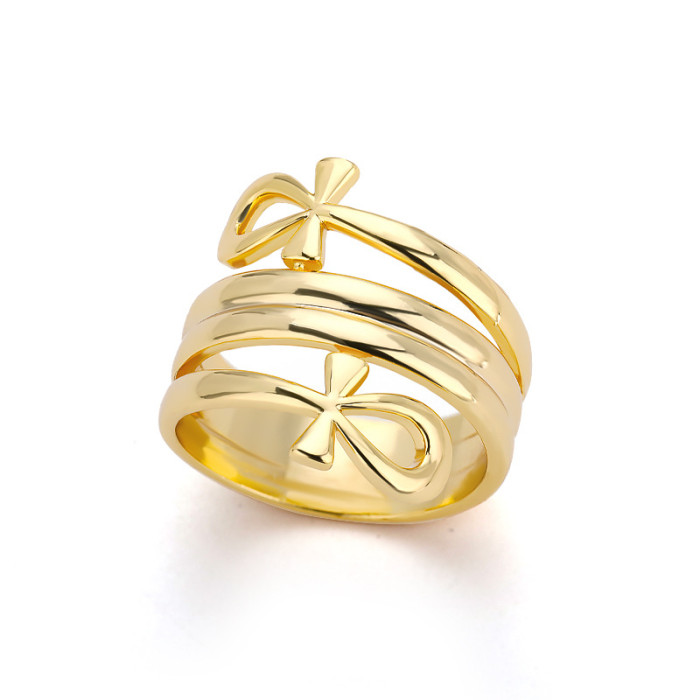 New Double Layer Cross Ring Unisex Couple Ring Double Layer 18K Ring Manufacturer Wholesale