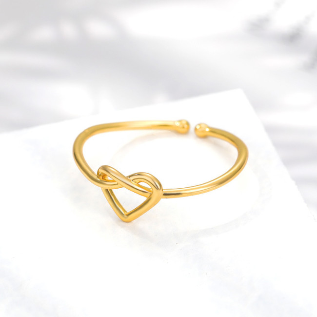 AliExpress New 18k Gold Plated Ring Exquisite Gold Plated Heart Adjustable Women's Ring Open Ring