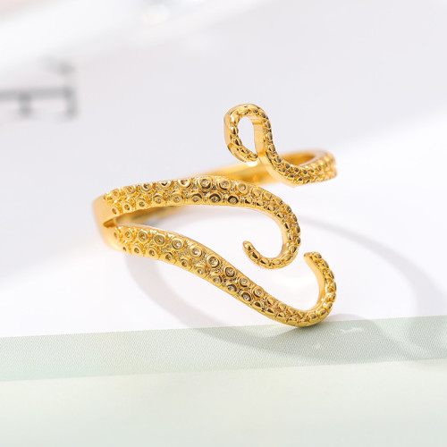 European and American Style Personality Jewelry 18k Gold Plated Octopus Foot Ring Unisex Jewelry Birthday Gift One Piece Dropshipping
