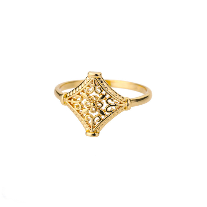 Cross-Border New Geometric Heart-Shaped Zircon Open Ring for Women, Niche Design Index Finger Ring, Internet Celebrity Light Luxury Fashion Jewelry