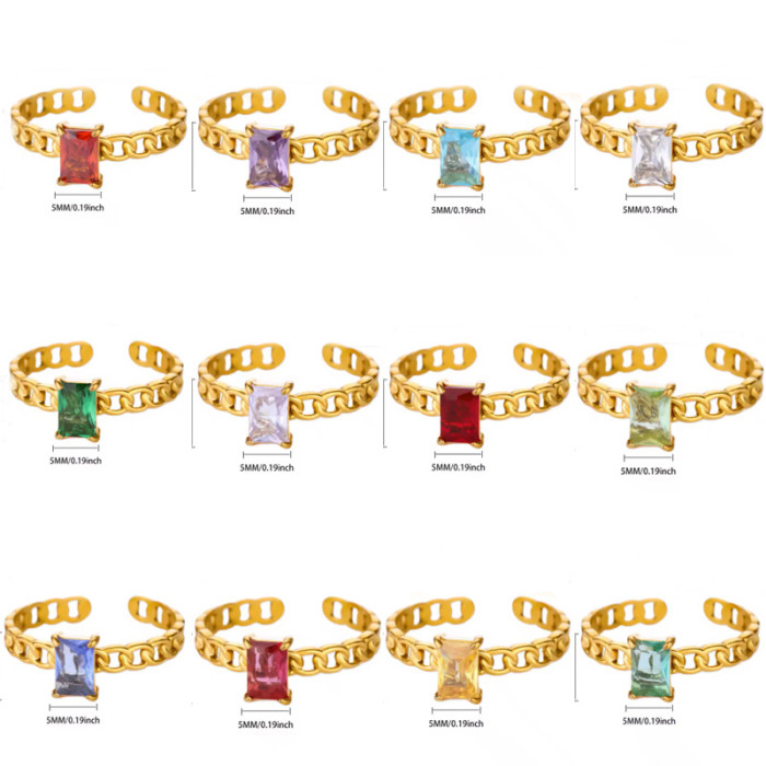 Amazon New December Series Ring Colorful Stacking Zircon Water Drop Ring Women's Birthstone Ring