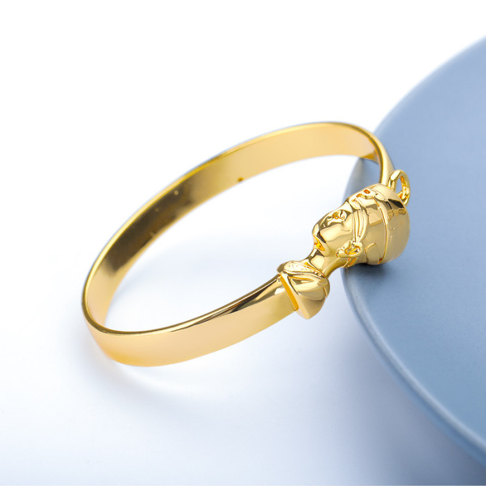 Style New Egyptian Pharaoh Head Hook Bracelet Unisex 18K Copper Gold Plated Bracelet Wholesale, 24K Gold Plated Copper