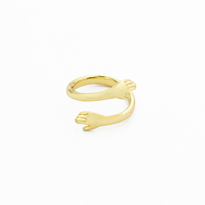Creative Style Personality Friendship Hand Open Adjustable Ring for Women Gold Silver Rose Gold Ring In Stock