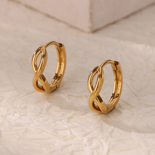 Cross-Border New Trendy Copper Gold-Plated 8-Shape Infinity Hoop Earrings Simple Fashion INS Style Earrings for Women Manufacturer Dropshipping
