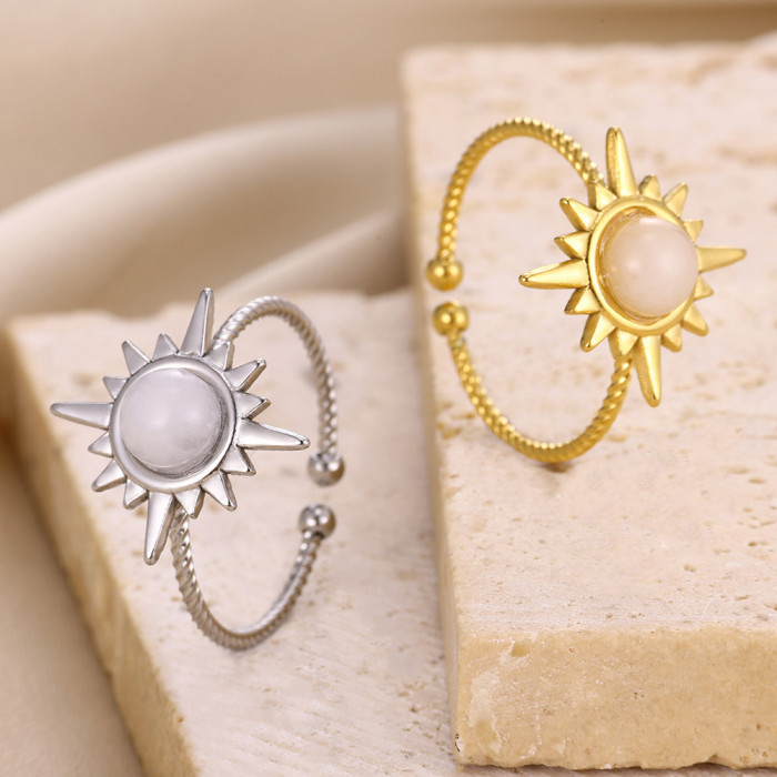 Cross-Border Hot Sale Amazon New Product Sunflower Super Shiny Open Ring Women's Open Ring Dropshipping