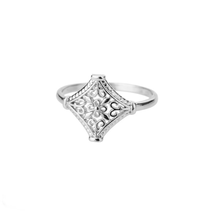 Cross-Border New Geometric Heart-Shaped Zircon Open Ring for Women, Niche Design Index Finger Ring, Internet Celebrity Light Luxury Fashion Jewelry