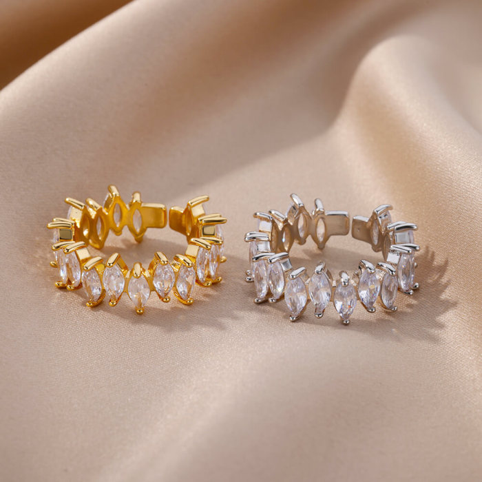 New Style Copper Zircon Light Luxury Ring Geometric Multi-layer Women's Ring Design Sense Niche Personality Ring One...