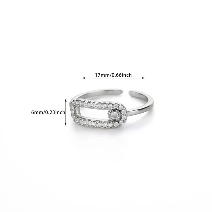 Cross-Border Simple Versatile Index Finger Ring Micro Pave Zircon Series Small Jewelry Trendy Accessories Jewelry Women Open Ring