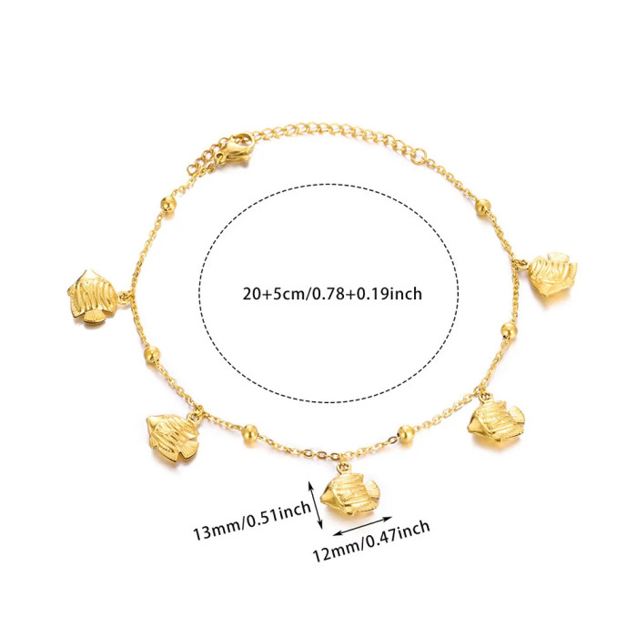 Amazon Cross-Border New Dolphin Starfish Shell Pendant Ocean Series Anklet Casual Summer Beach Ankle Chain