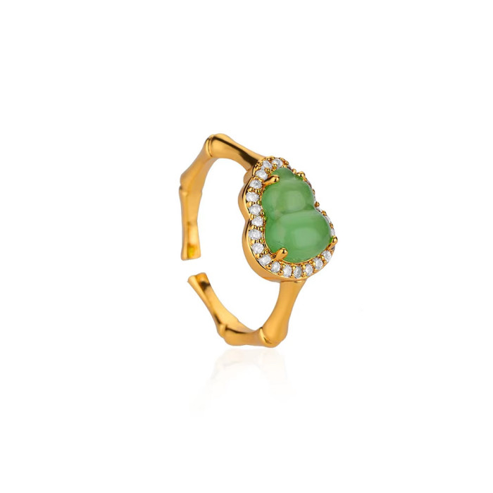 European and American INS Style 8-Shaped Double-Layer Imitation Pearl Ring for Women, Personality and Temperament Gourd Open Index Finger Ring, Sun Ring