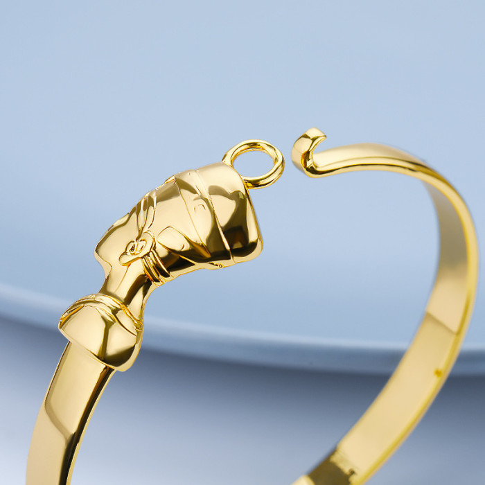 Style New Egyptian Pharaoh Head Hook Bracelet Unisex 18K Copper Gold Plated Bracelet Wholesale, 24K Gold Plated Copper