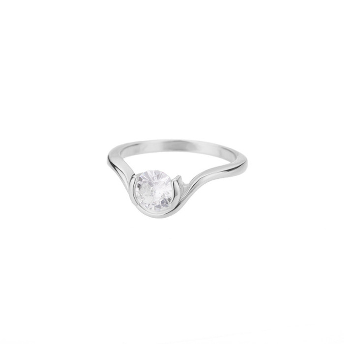 Korean Version Creative Micro Inlaid Zircon Flower Ring Internet Celebrity Girl Petal Ring 18k Gold Plated Ring Source Factory