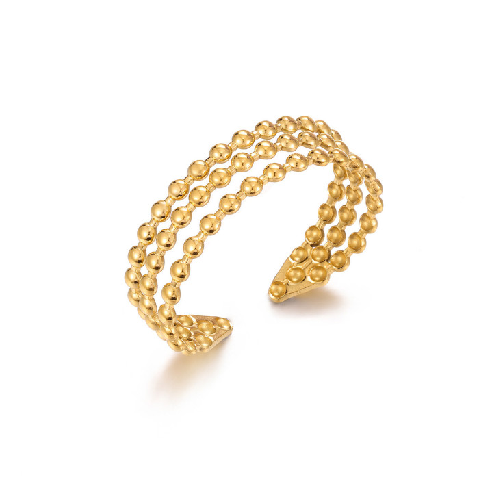 Hot-Selling Stainless Steel Gold Plated Bracelet, Unique Gold Plated Open Vintage French Elegant High-End Titanium St...