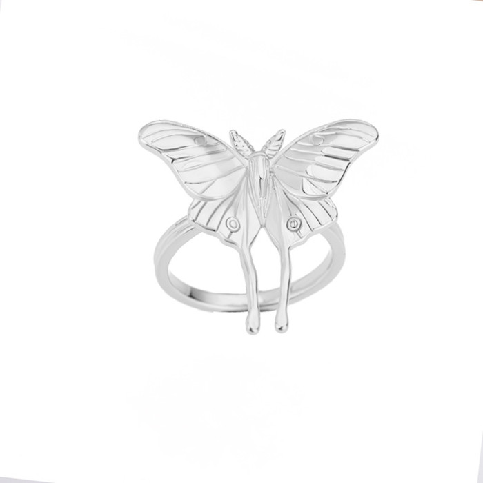European and American Cross-Border Jewelry Micro-Inlaid Gold Exquisite Mini Butterfly Zircon Adjustable Open Ring Women's Accessories