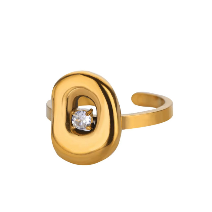 European and American Cross-Border Retro Personality Fashion Metal Imitation Emerald Inlaid Zircon Heart Geometric Ring for Women