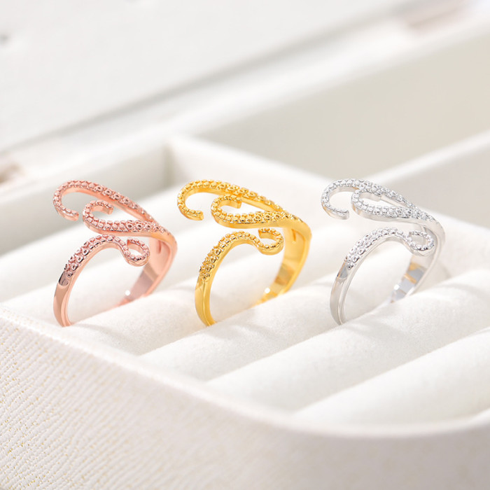 European and American Style Personality Jewelry 18k Gold Plated Octopus Foot Ring Unisex Jewelry Birthday Gift One Piece Dropshipping