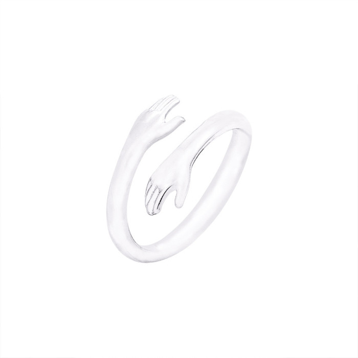 Creative Style Personality Friendship Hand Open Adjustable Ring for Women Gold Silver Rose Gold Ring In Stock