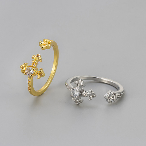 Sparkling Diamond Iris Flower Ring for Women, Niche Design, Exquisite and Elegant Tail Ring, New Hot-Selling Luxury High-End Feel