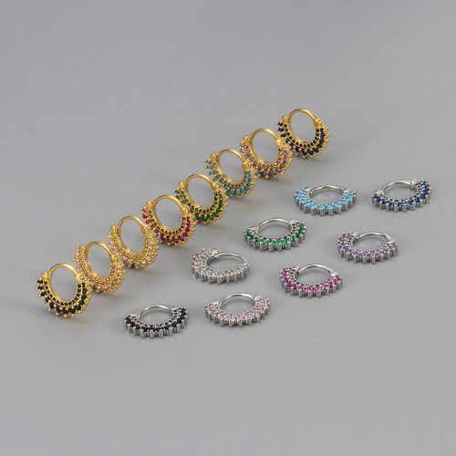 European and American Hot-Selling Versatile Fashion Hoop Earrings with Zirconia Sunflower-Shaped Ear Jewelry New Design Niche