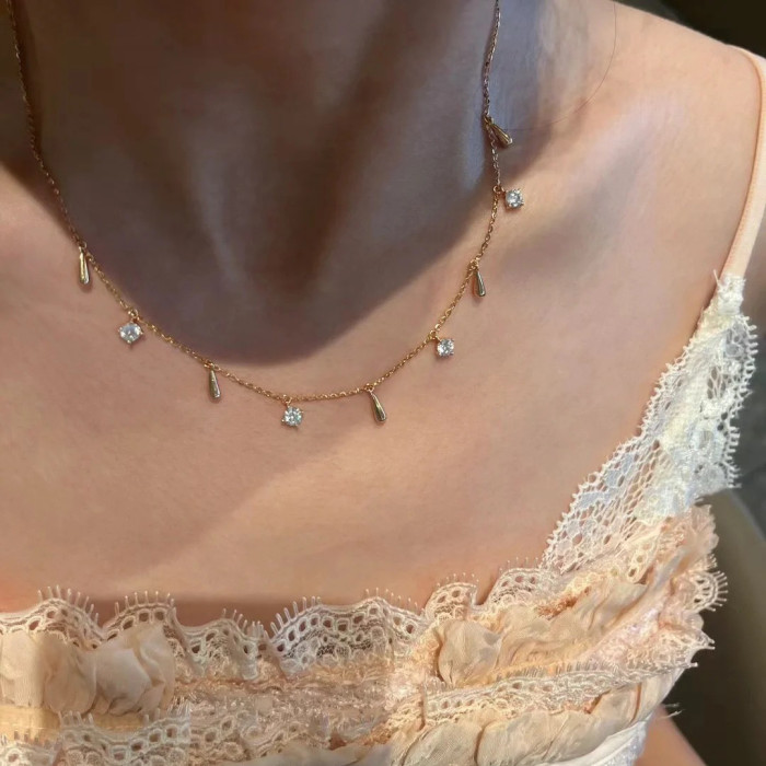 Vatican Cross Two-Tone Gold Pendant Vintage Rupert's Tears Layered Necklace with Italian Wire Drawing Craftsmanship