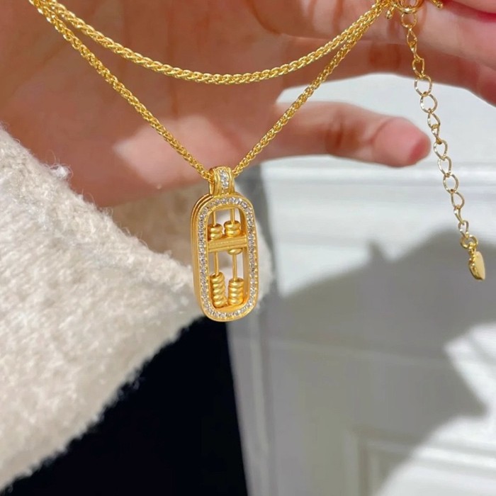 New Chinese Style Ancient Method Small Abacus Necklace for Women, New High-end Light Luxury Niche Accessory, Women's...