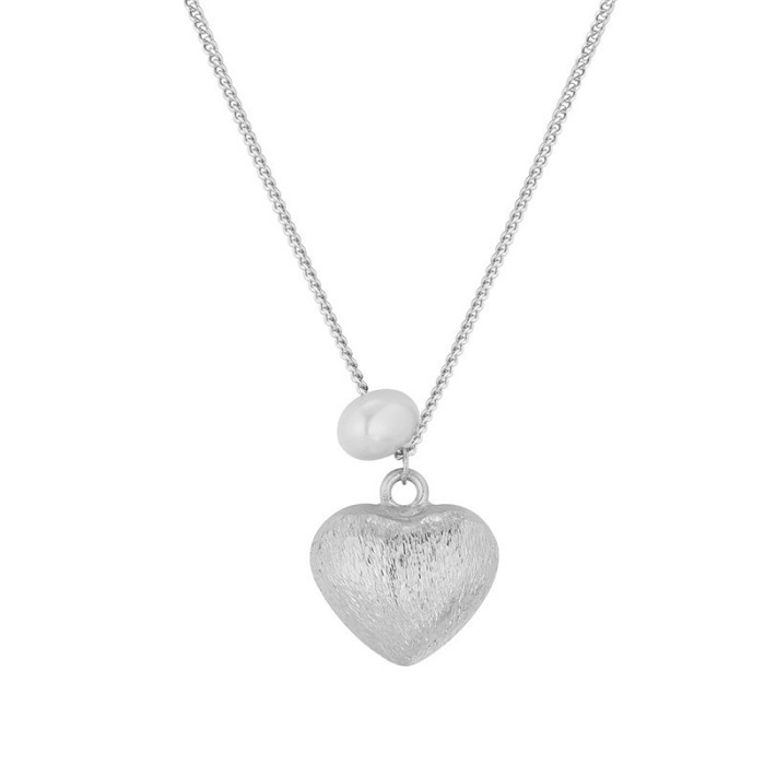 New Fashion Heart-shaped Freshwater Pearl Long Necklace Exquisite Versatile Ins Style Elegant Personality Sweater Chain