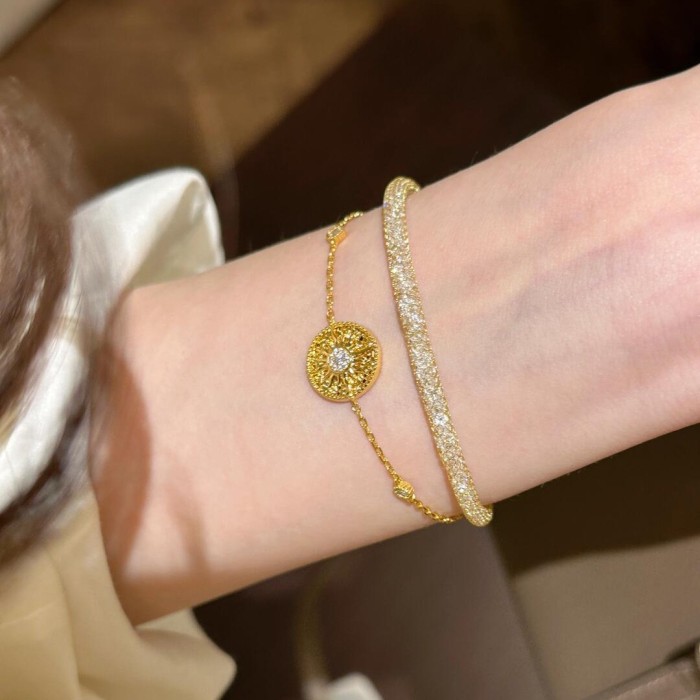 Charm Gates Fully Stone-Set Castle Happiness Gate Necklace Collarbone Chain Fang Zhang Lin Chao Hai Rui Same Style Penda...