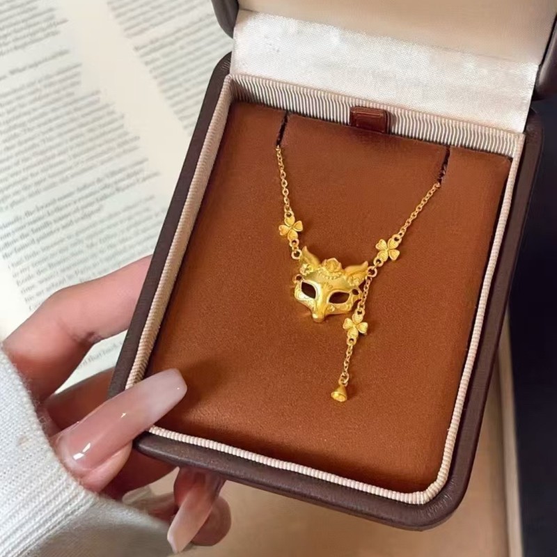 Fox Mask Necklace National Style Oriental Mysterious Fairy Tassel Fox Pendant