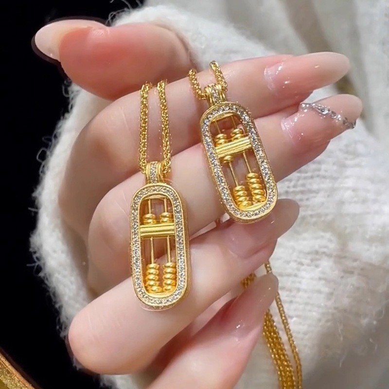 New Chinese Style Ancient Method Small Abacus Necklace for Women, New High-end Light Luxury Niche Accessory, Women's Collarbone Necklace