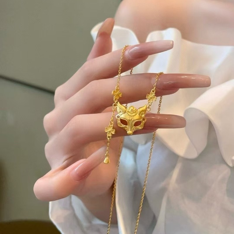 Fox Mask Necklace National Style Oriental Mysterious Fairy Tassel Fox Pendant